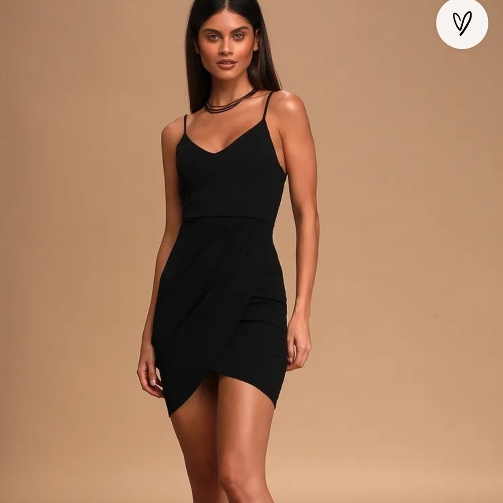 Lulu’s Forever Your Girl Black Bodycon Dress Small